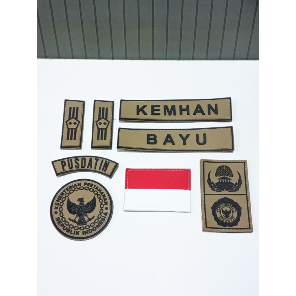 emblem karet atribut kemhan bela negara satu set custom