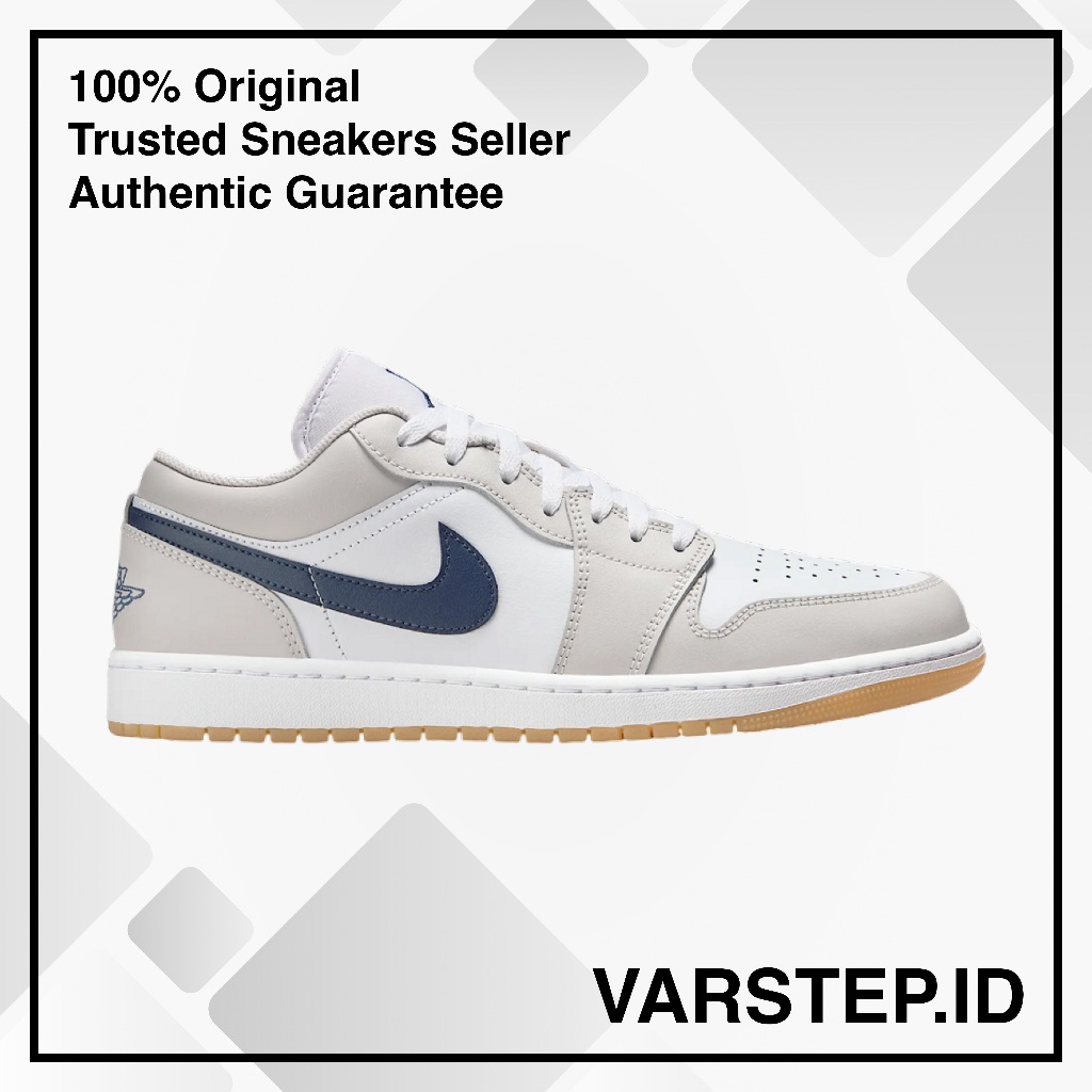 Jordan 1 Low Midnight Navy Neutral Grey 100% Original