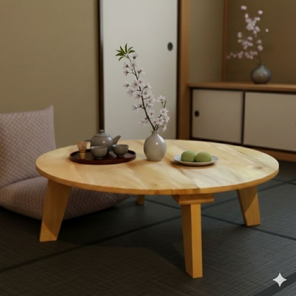 Meja Bulat || Meja Lesehan || Meja Makan ala Jepang