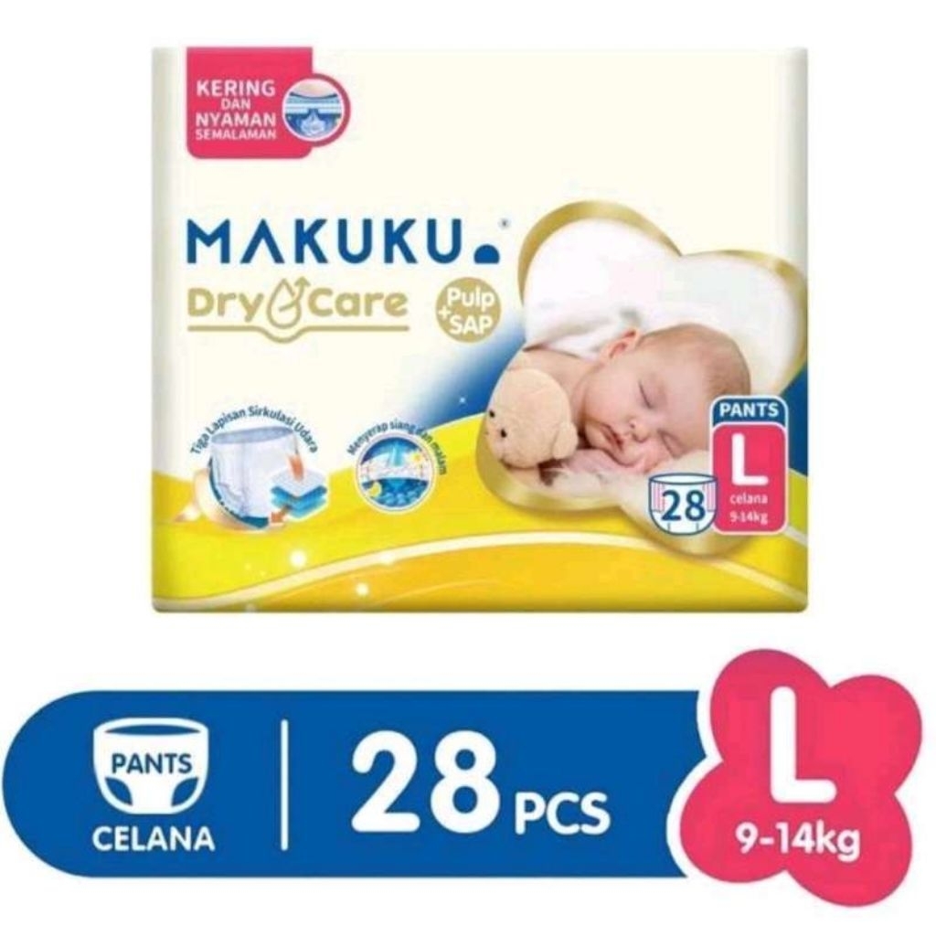 Makuku Dry Care Pants M30+6 / L28+6 / XL24 XL24+4 - Popok anak celana
