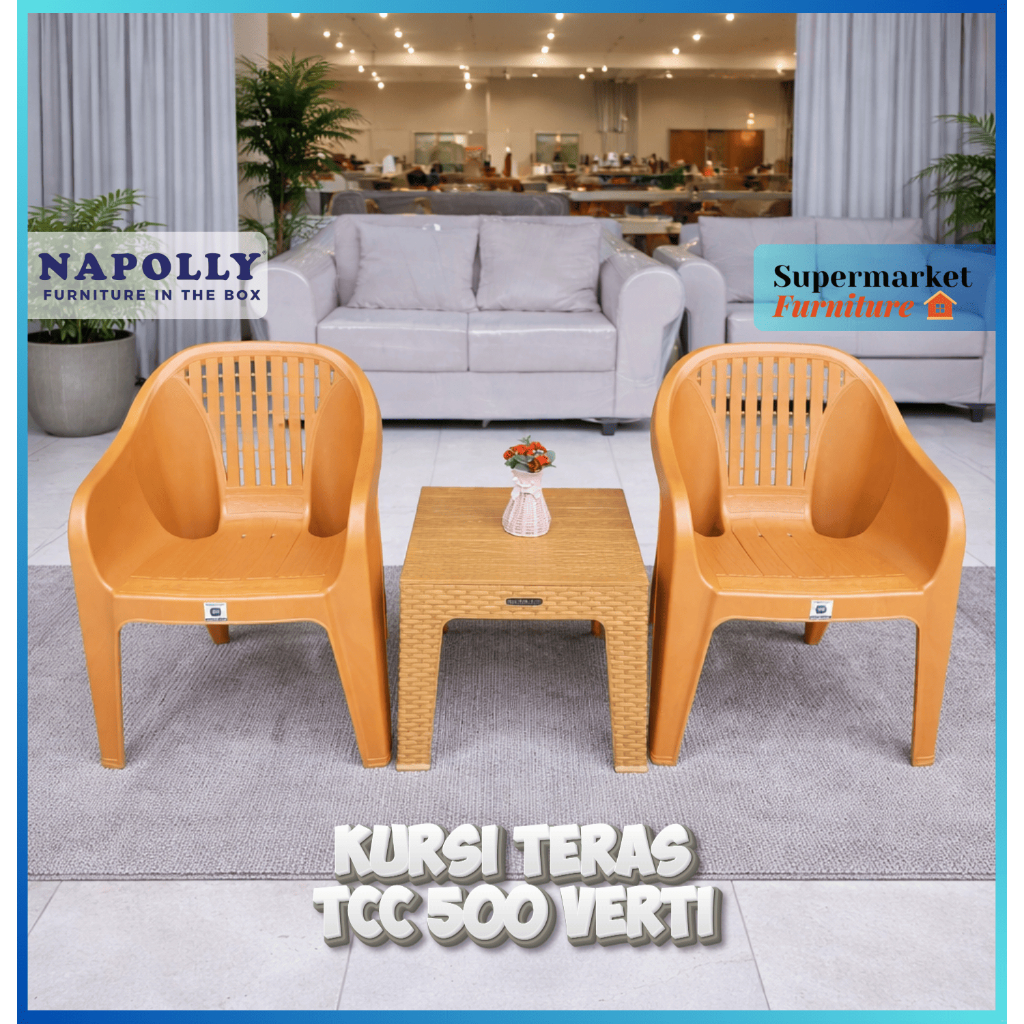 NAPOLLY - SET 2 KURSI PLASTIK TCC 500 VERTI/ SET KURSI PLASTIK