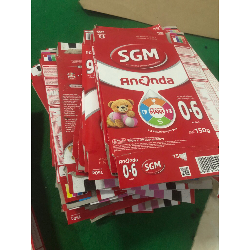 10 pcs kardus bekas susu SGM kemasan 150 gram.kardus packing