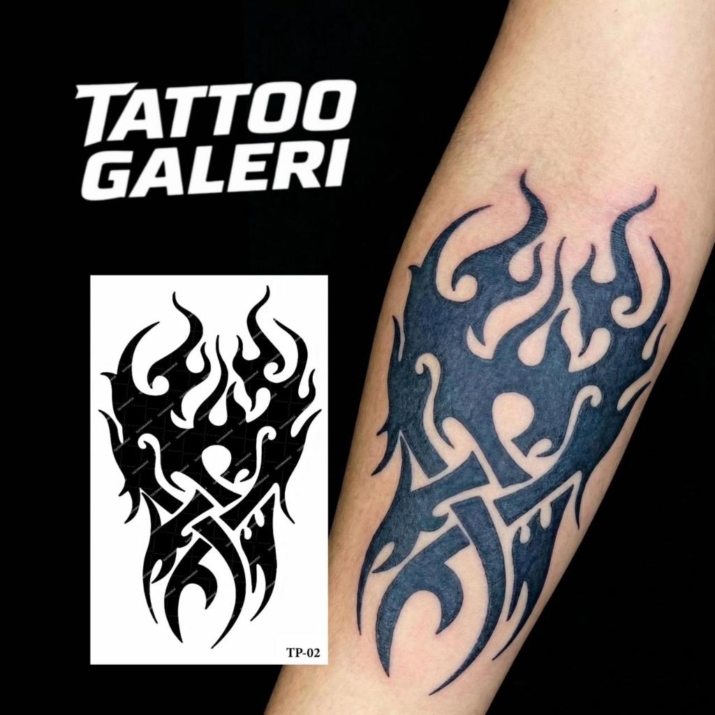 GT-Tato semi permanen stiker tato temporer motif tribal polynesian