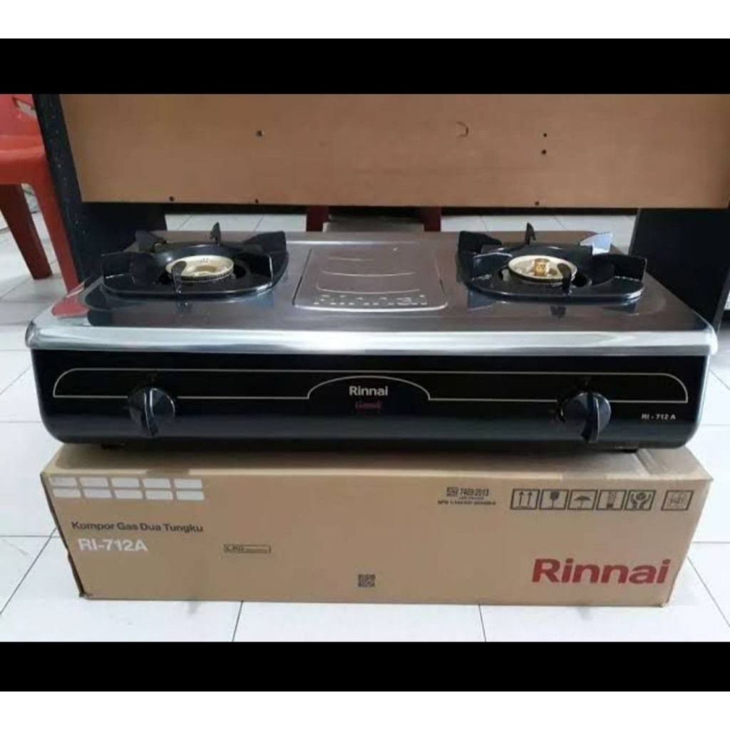 Rinnai kompor 2 tungku api lilin UK jumbo 712A ukuran besar