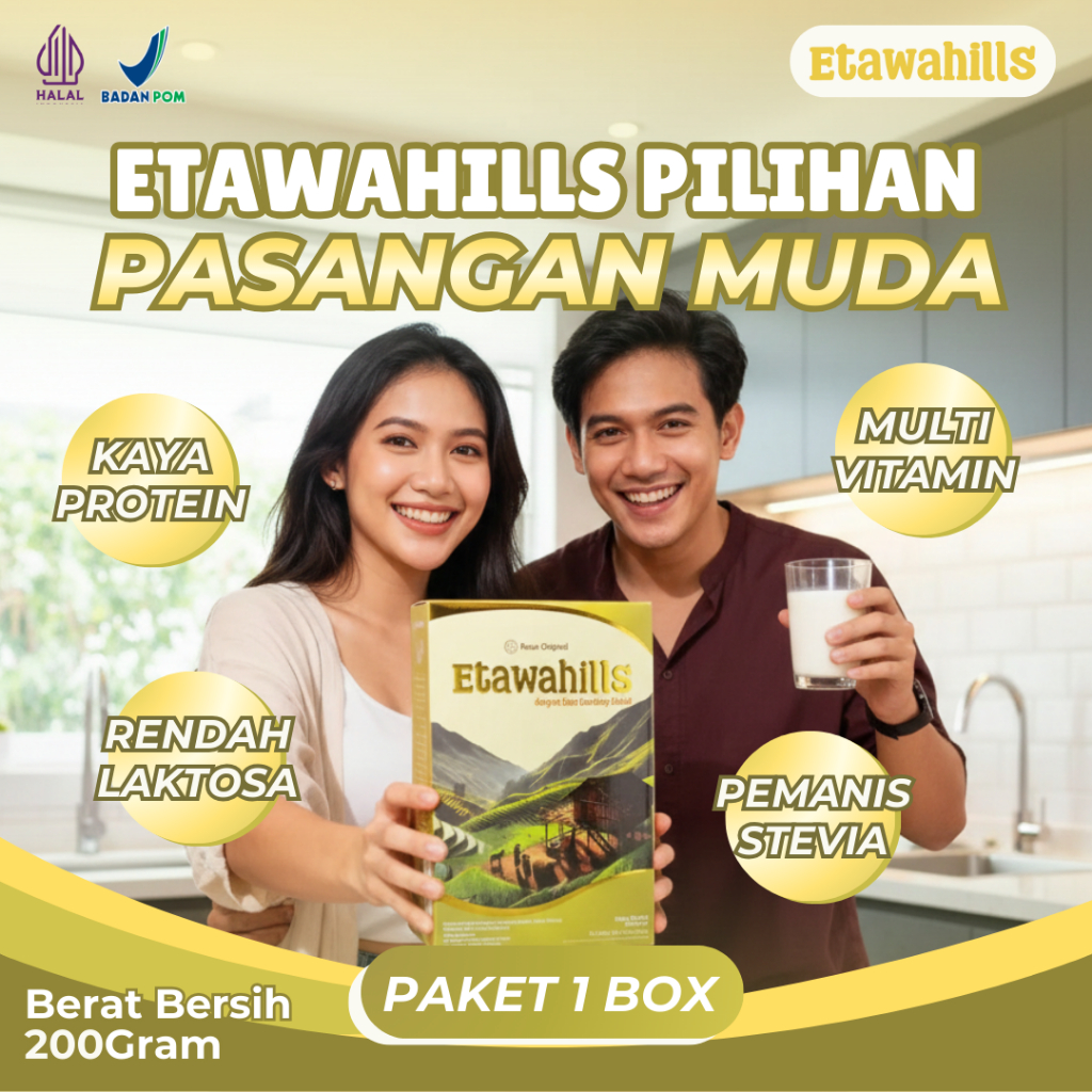Nutrisi Pasangan Muda | Etawahills Susu Kambing Bubuk | Tinggi Protein, Kalsium dan Vitamin D | 200g