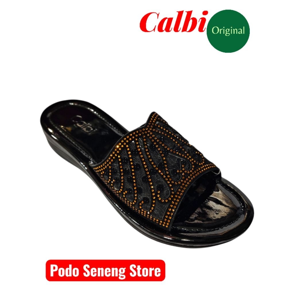 Sandal CALBI SLOP TEPLEK HITAM