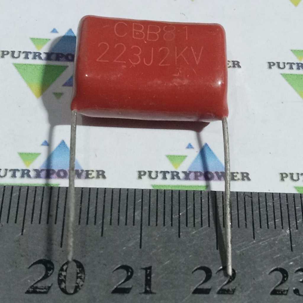 CBB81 223J2KV 20mm milar kapasitor 223J 2KV 22nf 22n 2000v MILAR  223 2000v mylar capacitor MERAH
