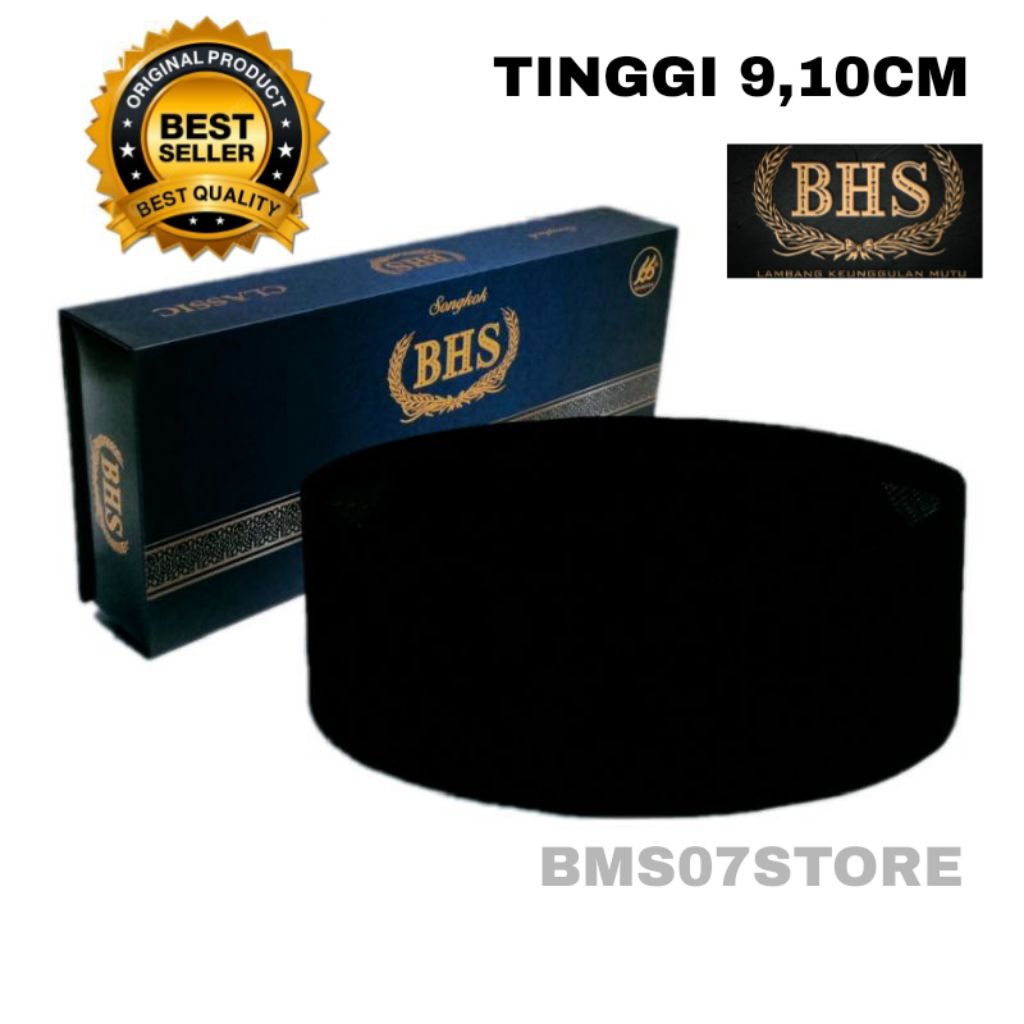 Peci Songkok BHS Tinggi 9,10cm dan Peci Hitam Songkok Atlas Tinggi 9,10cm