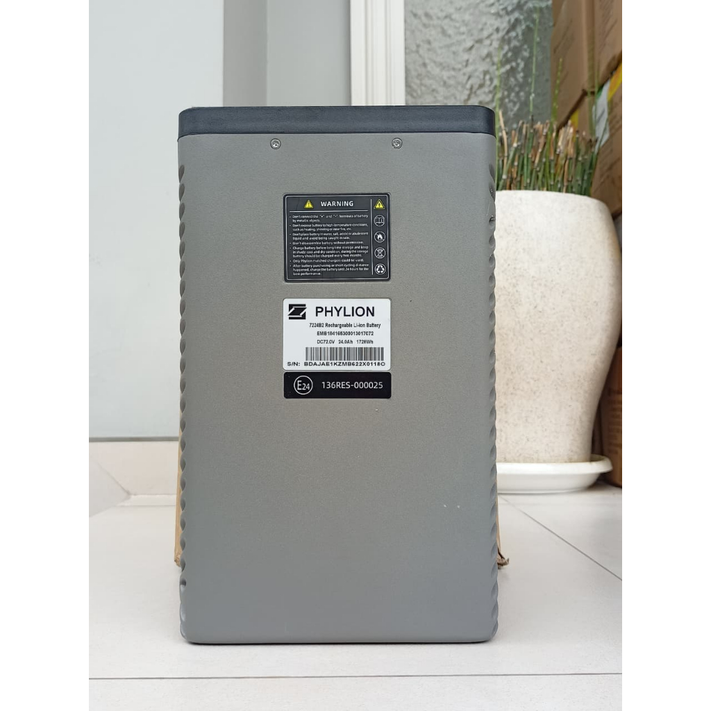 Baterai Lithium Phylion 72V24Ah Rechargeable Battery
