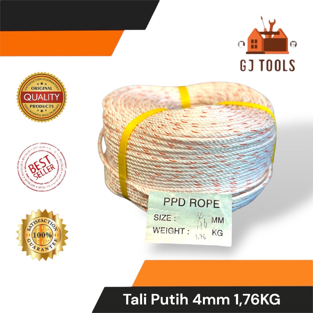 TALI TAMBANG PUTIH 4MM ISI 1,76 KG - TALI NYLON 4MM - TALI SERBA GUNA