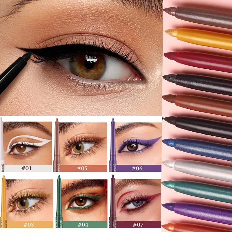 1 Pc Pensil Eyeliner Hitam Emas Tahan Lama Tahan Air Pigmen Eyeliner Hijau Pena Makeup Mata Warna-wa