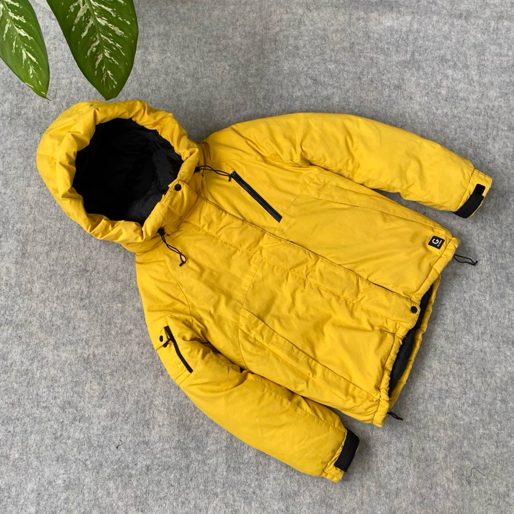 jacket outdoor winter kuning guess super cakep puffer goose down  bulu angsa cakep