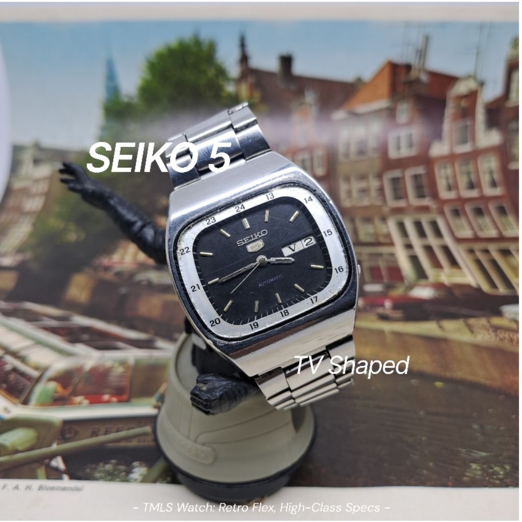 Jam Tangan Seiko 5 Automatic TV Shape Dial 6309 Vintage