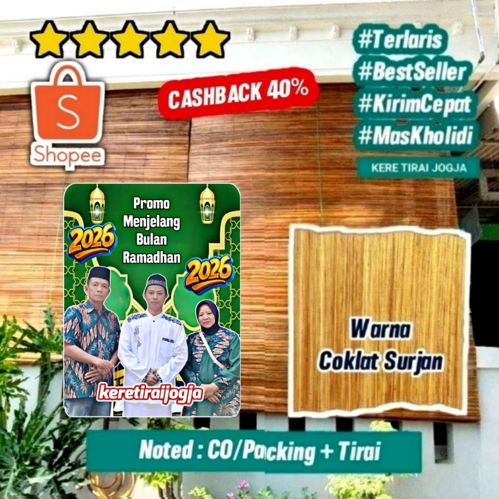Kere Tirai Gulung, Kerey Tirai, Kerey Tirai Gulung, Kerey Tirai Outdoor, Kerajinan Kerey Tirai, Kere