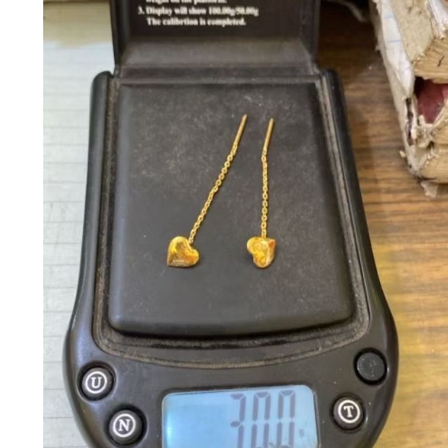 anting love - desain cantik - emas 24k (LM ) - emas 99,99 - 3gr - yuk di
