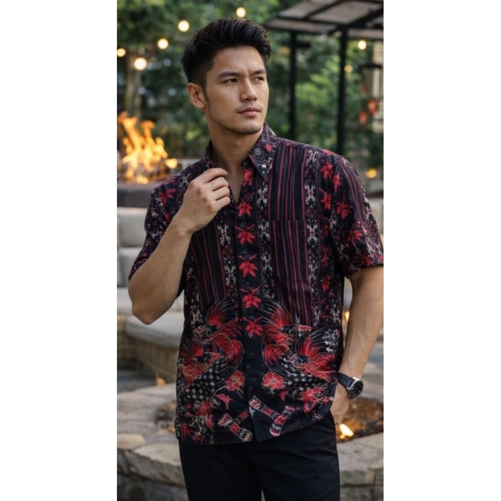 KARUNIA BATIK Papua Menyala Kemeja batik Modern Pria (REGULAR FIT)