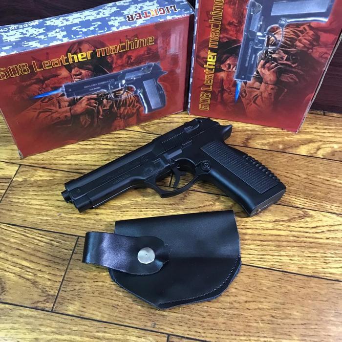 Korek Api Gas Bara Pistol Isi Ulang Hitam PS-608