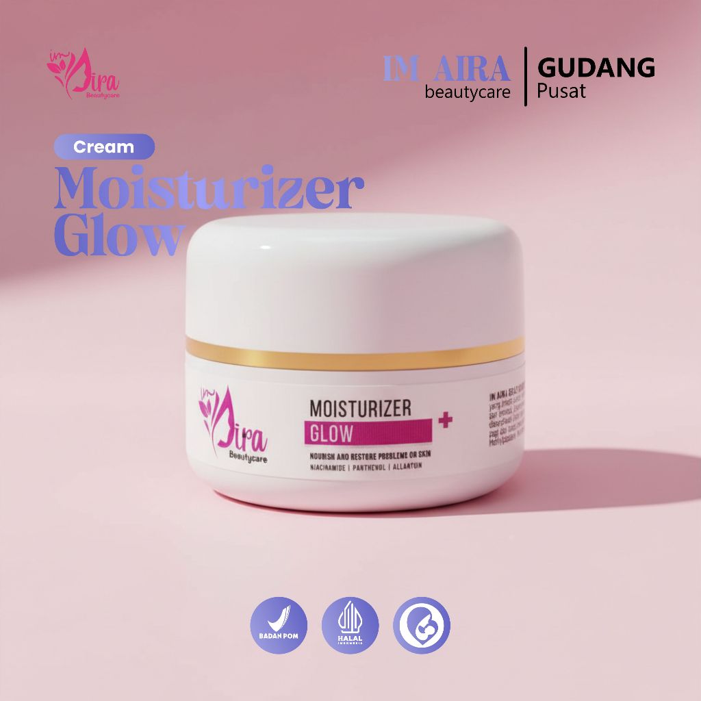 Aira Beautycare - Moisturizer Glow 10gr Skincare Wajah Glowing BPOM Halal - Krim Pelembab Pencerah