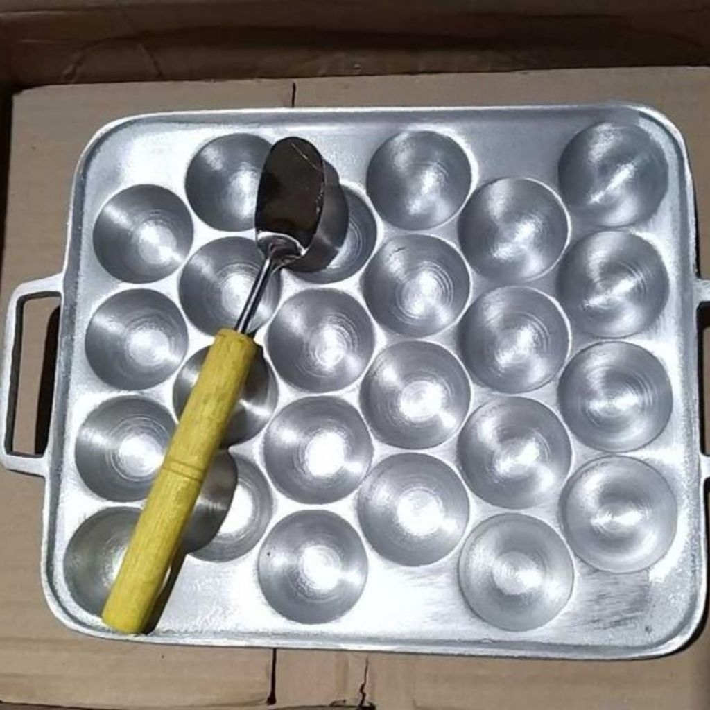 Cetakan Telur Congkel/Cetakan Takoyaki Bulat 24 Lubang bahan Alumunium cor, Diameter bulatan nya  3,