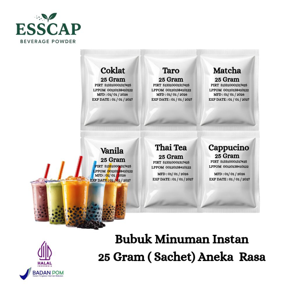 Bubuk Minuman Instan Sachet 25 Gram Aneka Rasa – Minuman Serbuk Praktis
