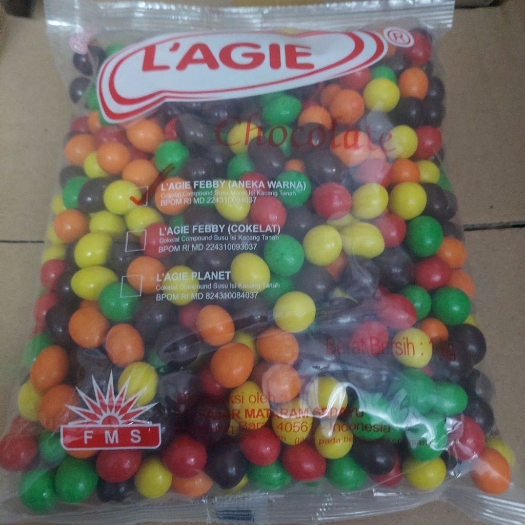 Lagie coklat febby kiloan kacang tanah febby peanut warna 1kg