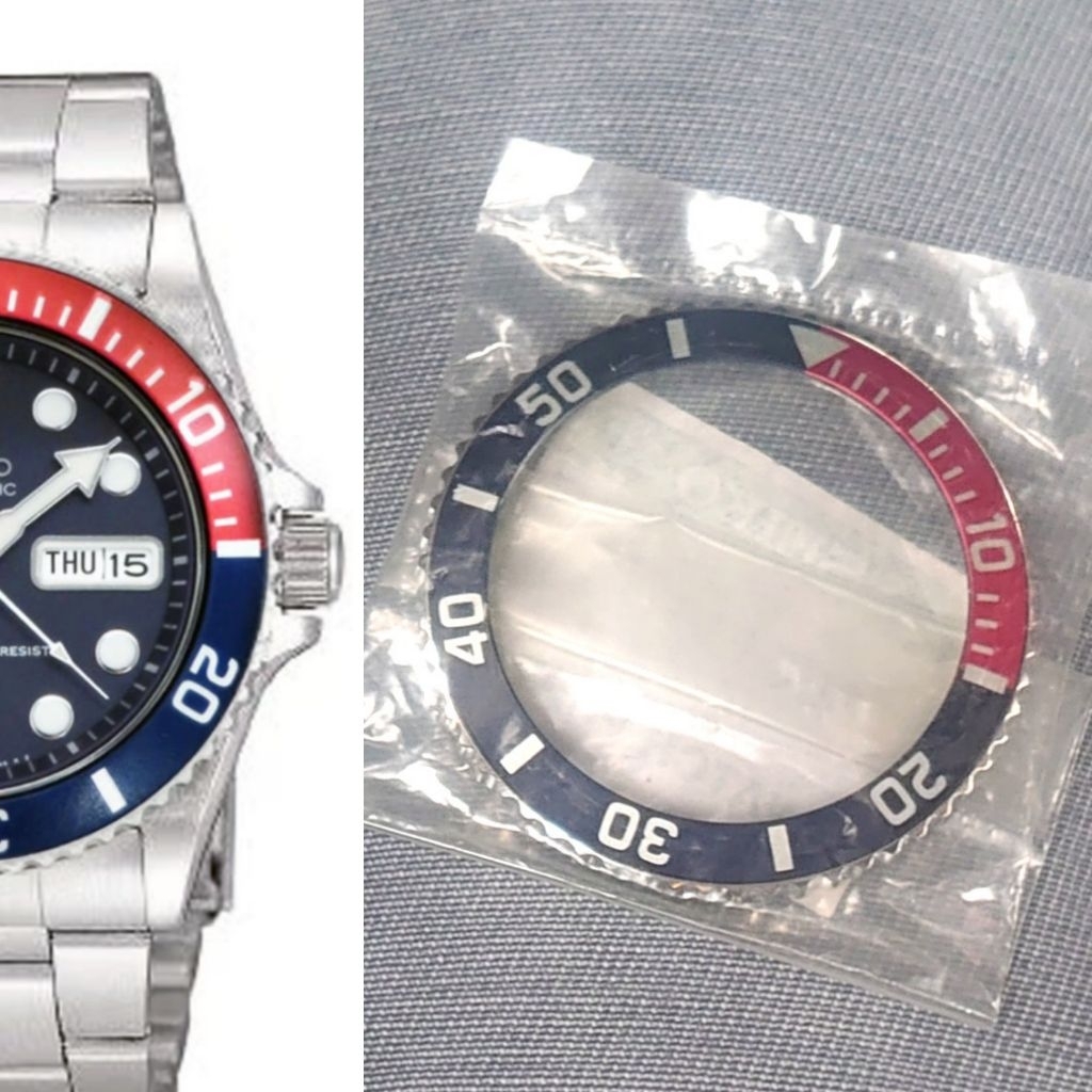 Pepsi Bezel+Insert Assembly  u/ Seiko 7S26-0040 SKX031 SKX033 aka Submariner