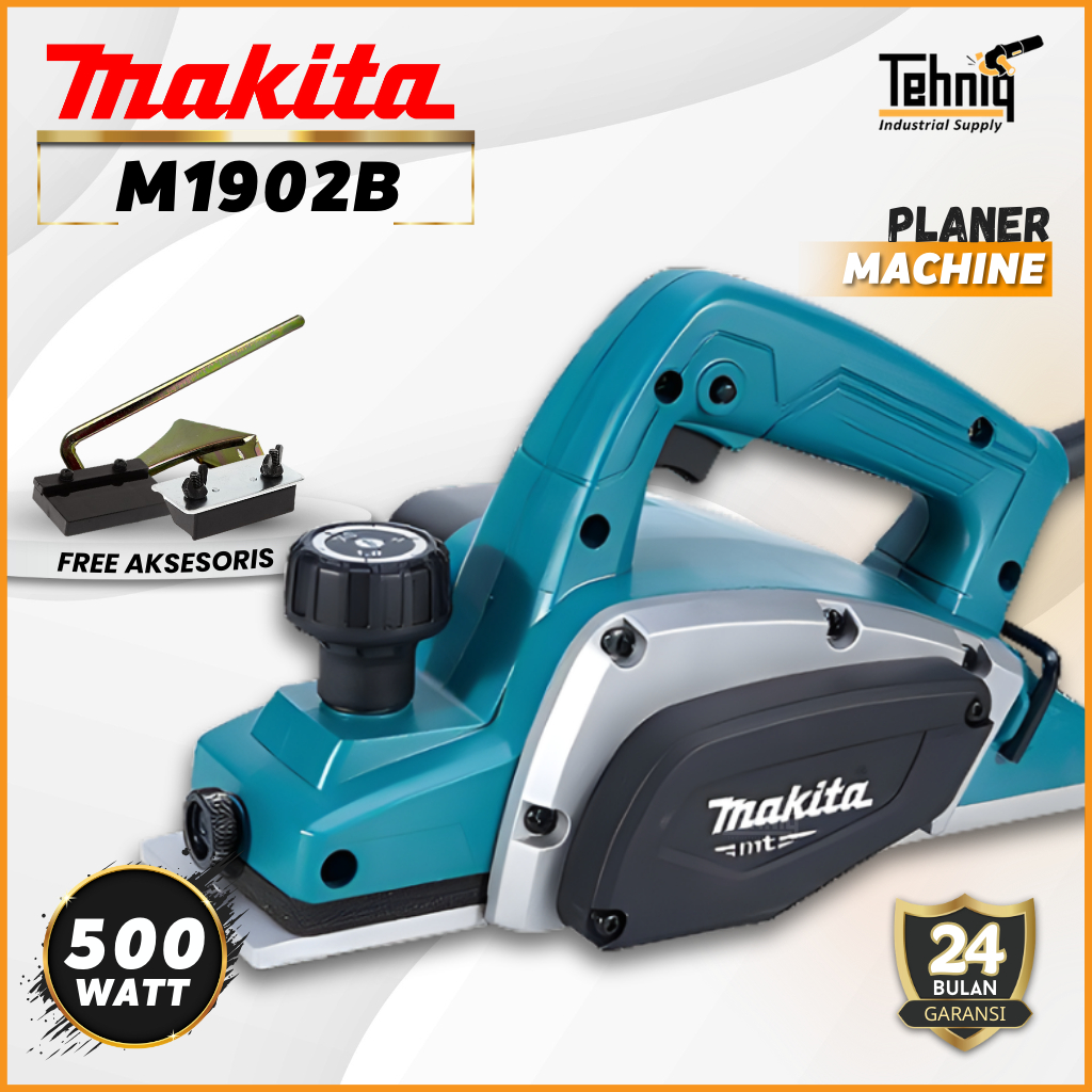 Makita M1902B Mesin Serut Sugu Pasah Ketam Kayu Listrik Planer Electrik 580 Watt