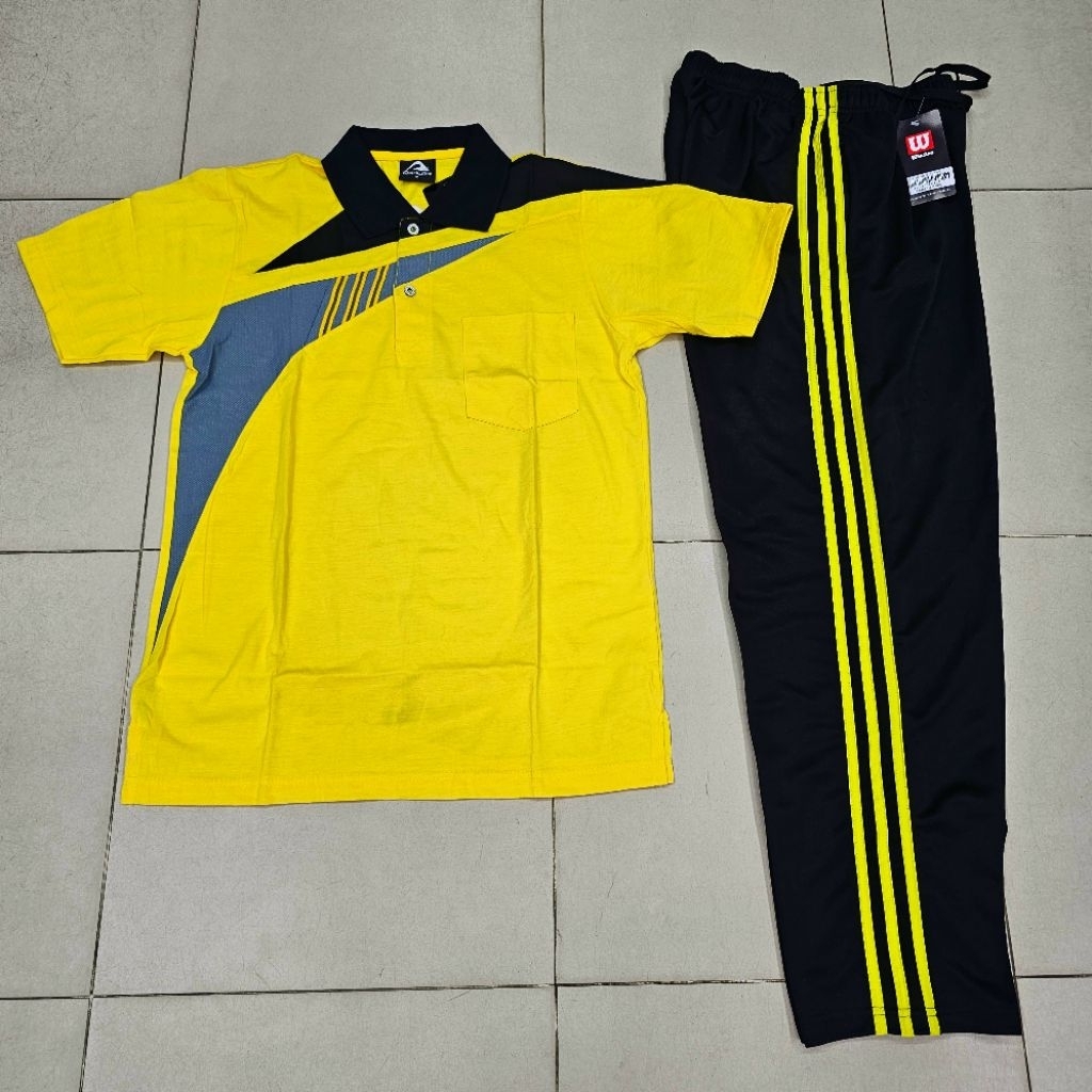 SETELAN OLAHRAGA / BAJU TRAINING SERAGAM OLAHRAGA NCV KUNING PRIA DAN WANITA PREMIUM READY UKURAN JU