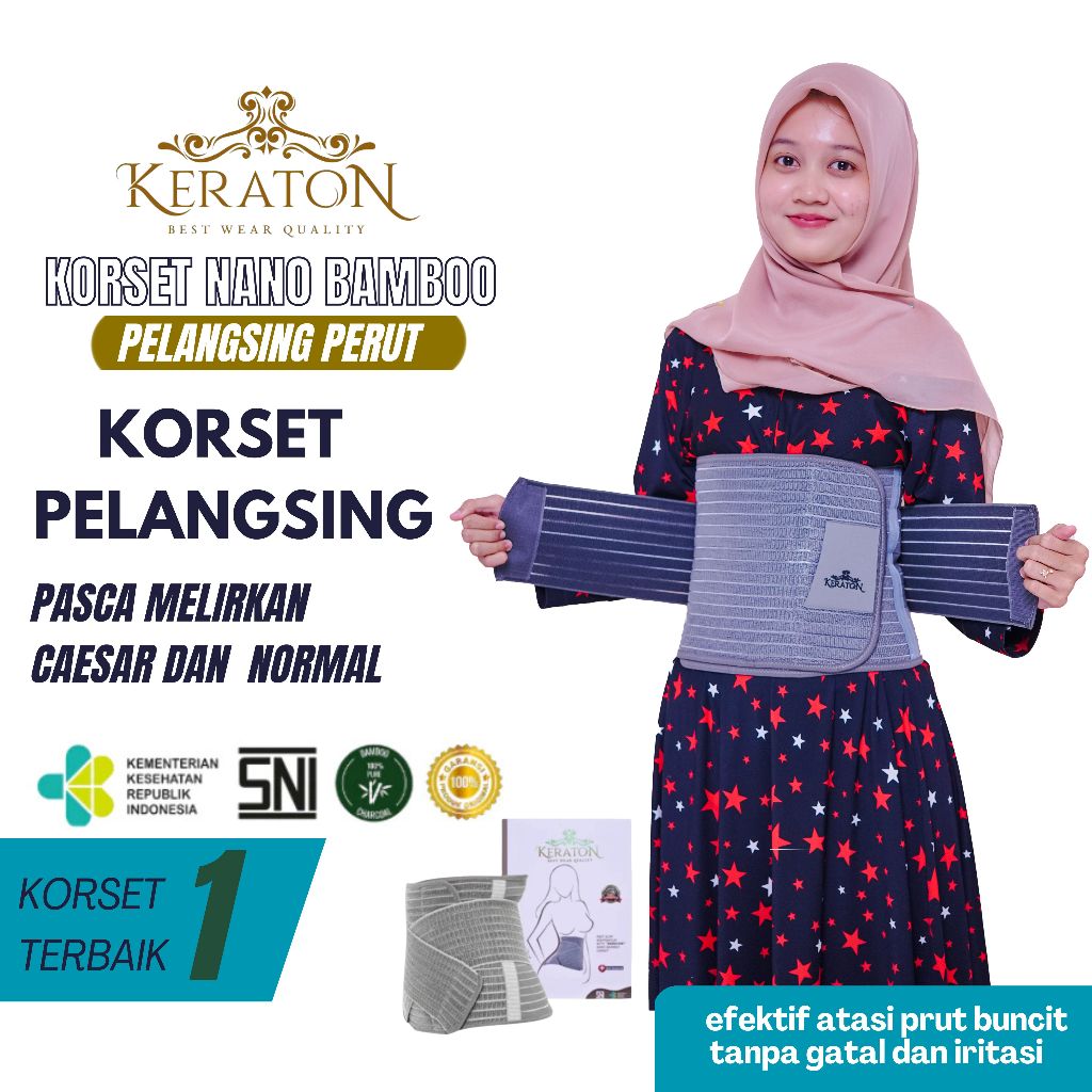 TERMURAH KERATON - Korset Pelangsing Setelah Melahirkan Caesar Normal Korset pembakar lemak Nano