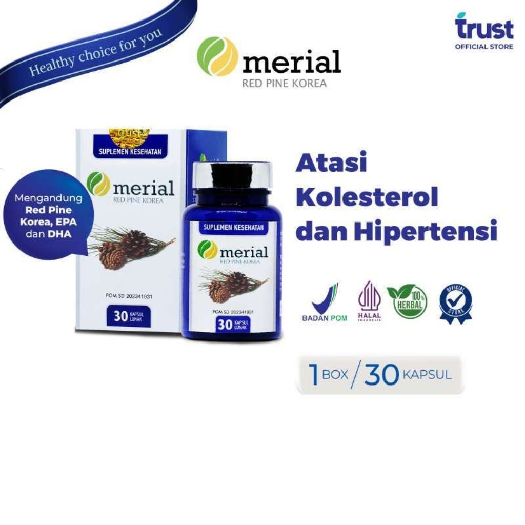 MERIAL RED PINE KOREA - Kapsul Herbal Bantu Mengatasi Kolesterol dan Hipertensi