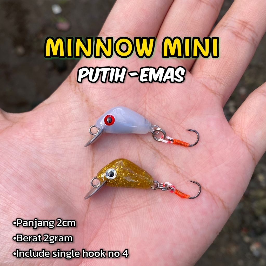 UMPAN CASTING LURE MINNOW MINI MICRO 2CM MAHSER HAMPALA WADER PARI