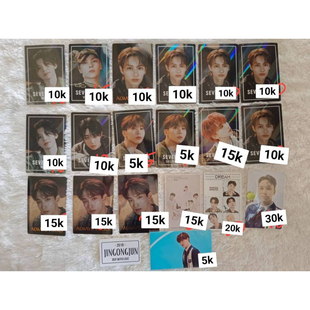 (BACA DESKRIPSI) Seventeen album photocard  Wafer card always yours rare dream card pvc  24h pvc t. 