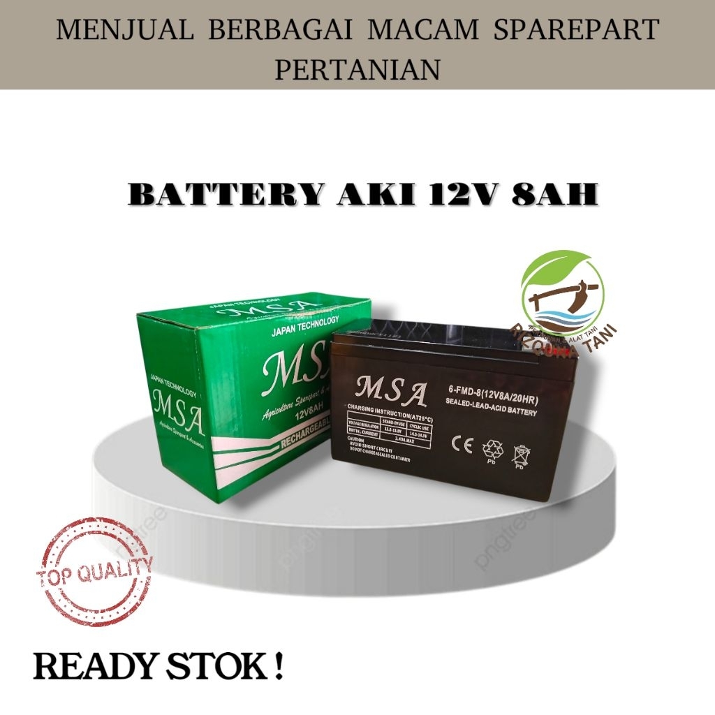 AKI  BATTERY MSA HITAM 12V 8AH / AKI MSA ORIGINAL / AKI SPAREPART / AKI UPS/ AKI MOBIL MAINAN/ AKI P