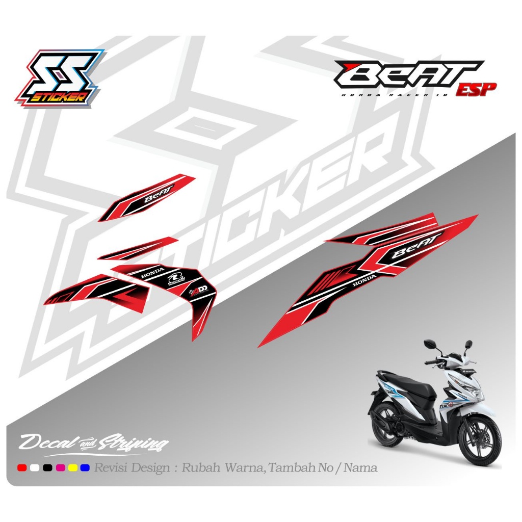 Striping Stiker Motor Beat Esp Custom Design 31