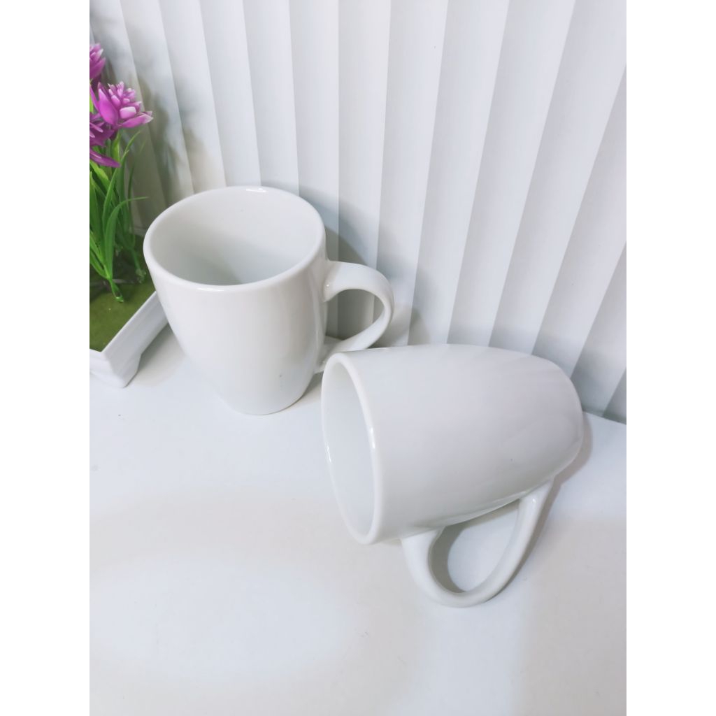 mug/gelas/cangkir (souvenir) keramik Corel putih estetik