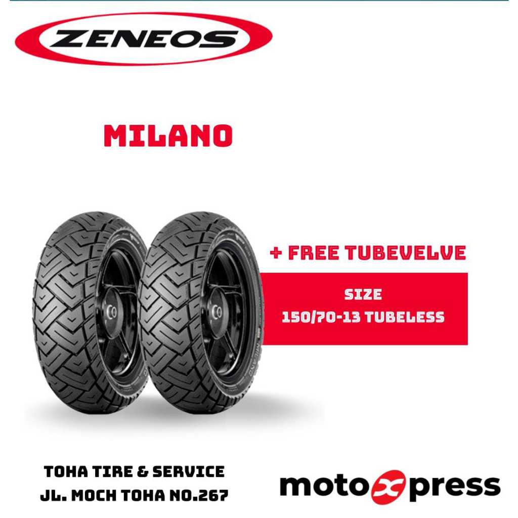 Ban Motor Zeneos MILANO 150/70-13 T/L Free Pentil Tubeless
