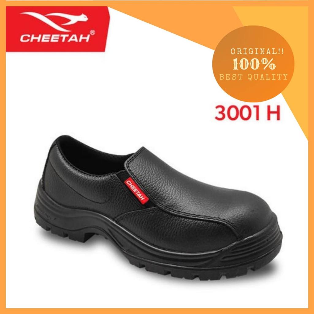 Sepatu Safety Cheetah 3001 H Original SNI - Safety Shoes Pria Slip On Tanpa Tali Murah