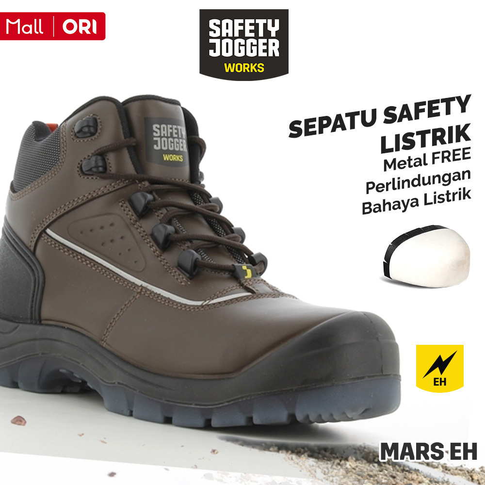 Sepatu Safety Jogger Works Mars EH Mid Tahan Listrik Composite Free Metal Safety Shoes