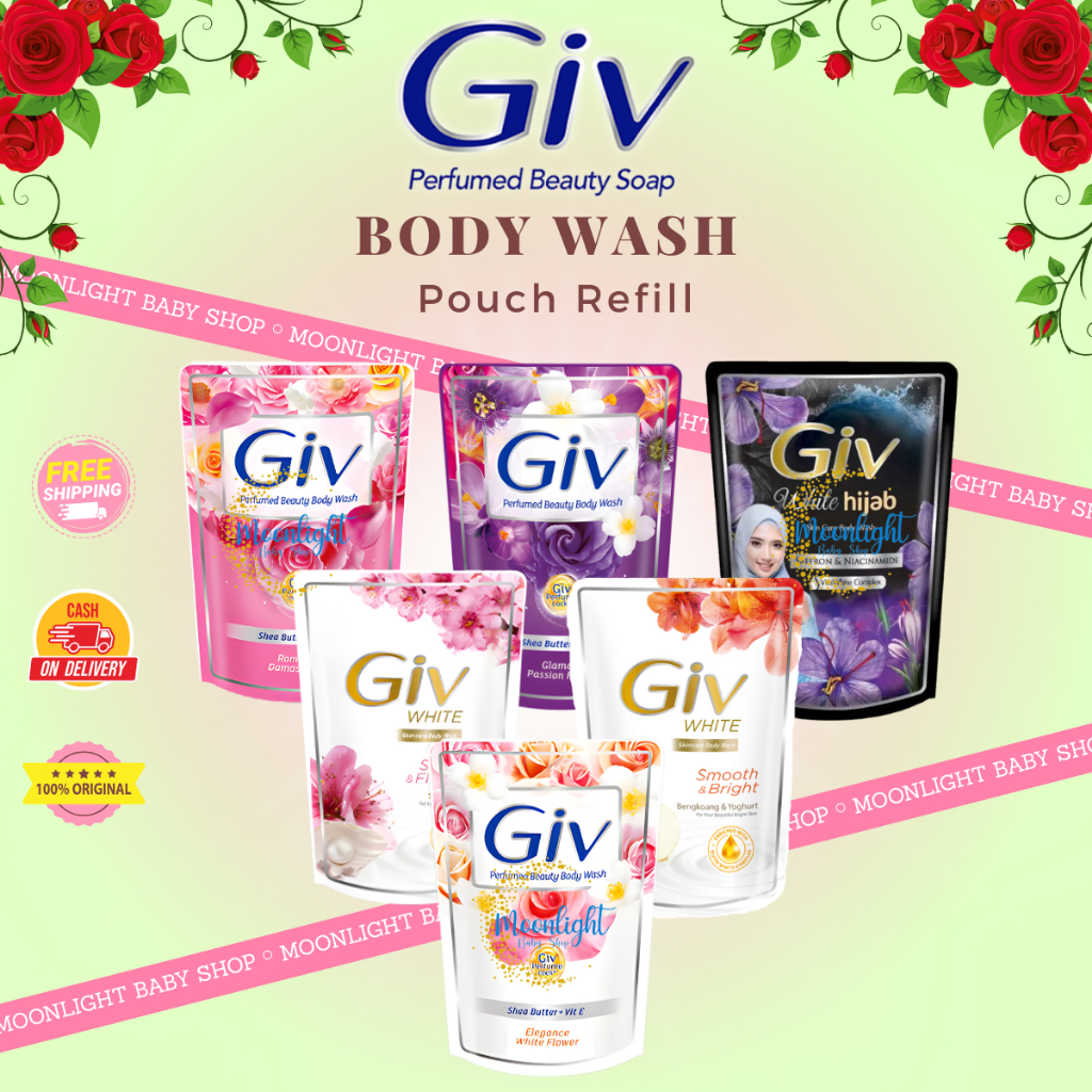 GIV Body Wash Refill Pouch | Perfumed Beauty Body Wash | White Skincare Bodywash | Sabun Mandi Cair