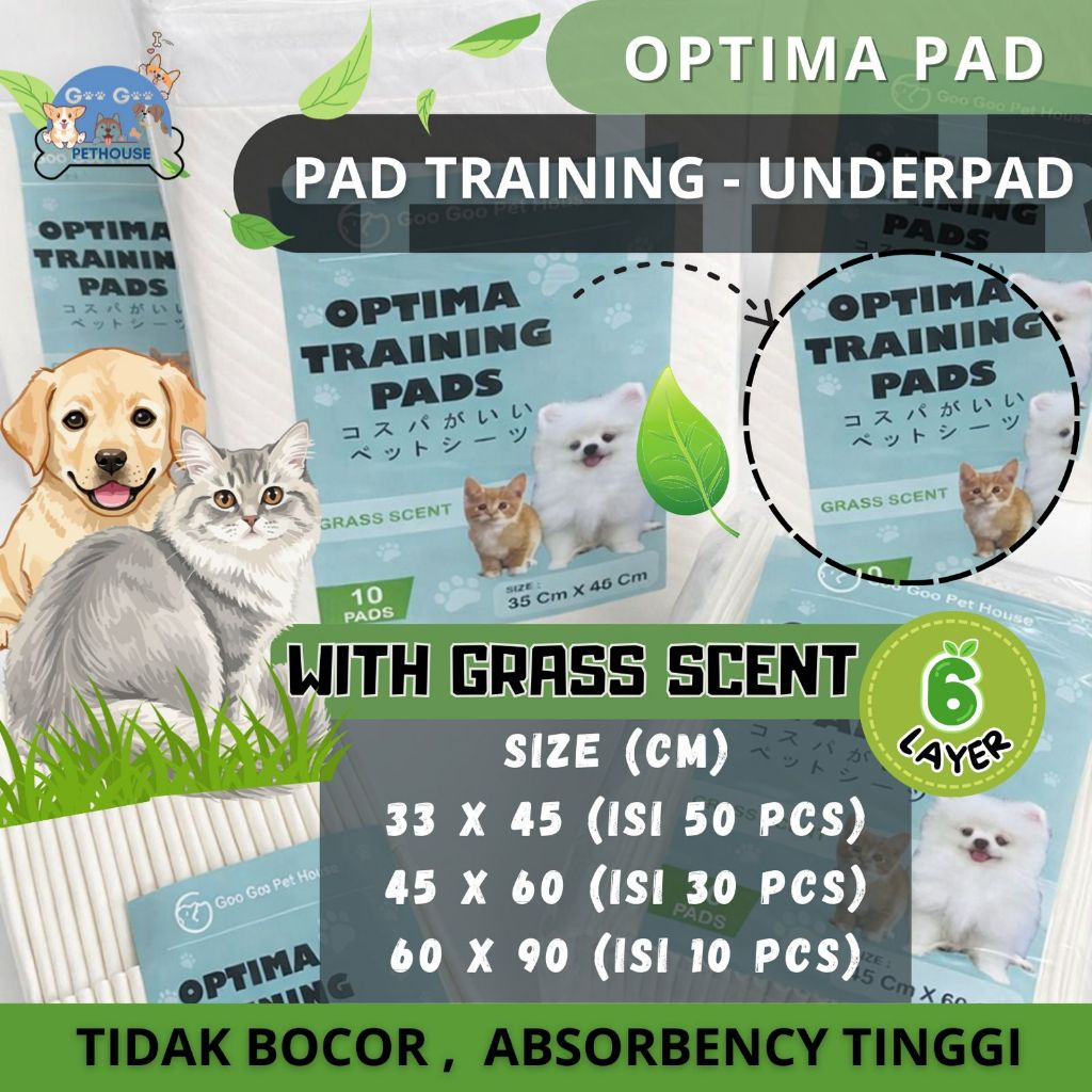 GRASS Underpad Training Pad Alas Perlak Pipis Anjing Kucing Kelinci Merek OPTIMA PAD