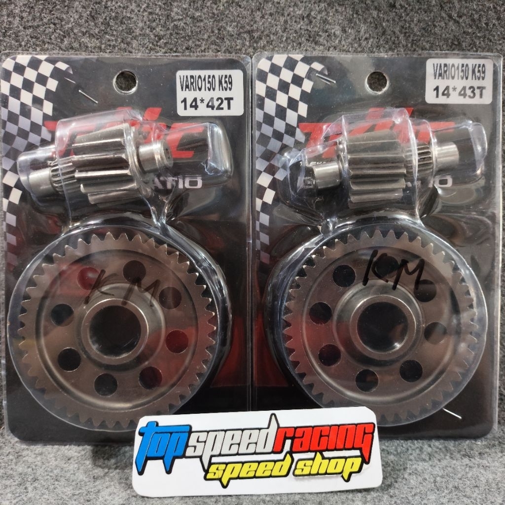 GEAR RASIO TKRC GIGI RASIO UKURAN 14 - 42 & 14 - 43 BUAT HONDA VARIO 125 / VARIO 150 / PCX CBU