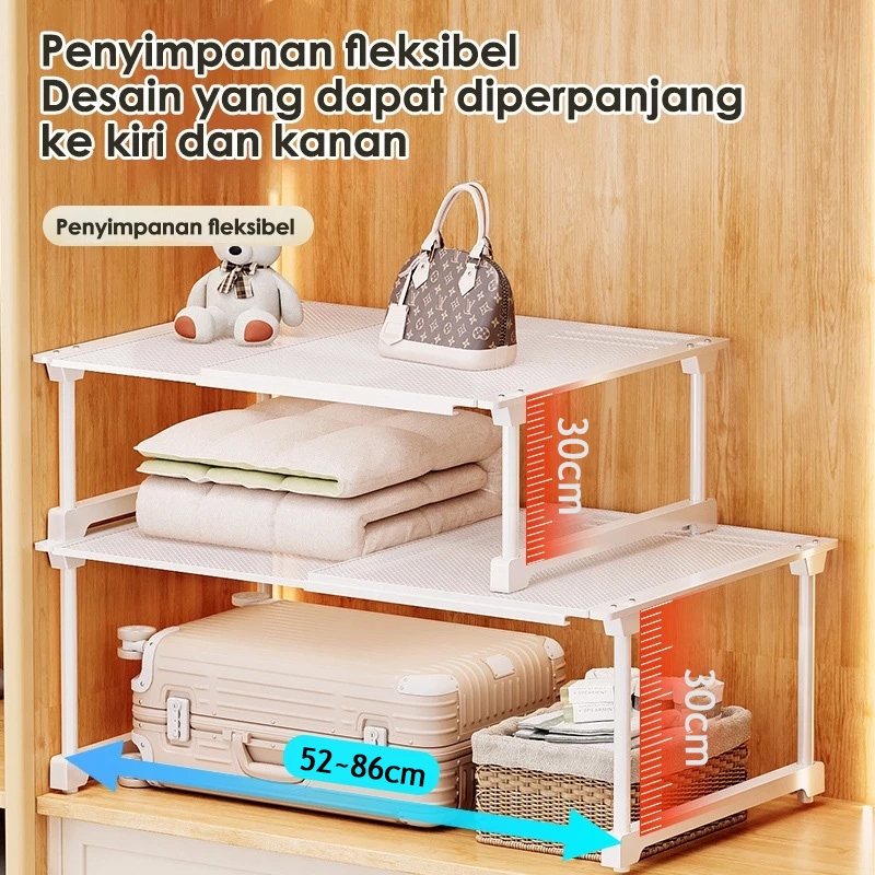 Rak Sekat Lemari Baju Besi Partisi Lemari Pakaian Sekat Lemari Fleksibel Partisi Penyimpanan