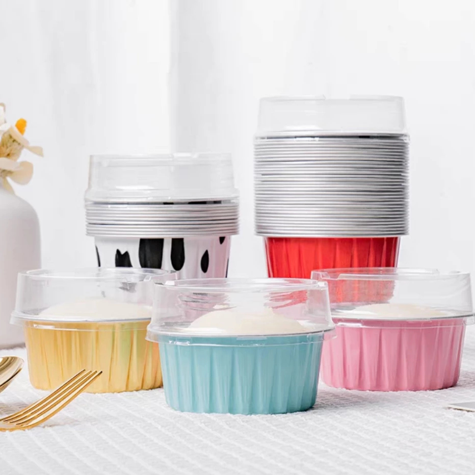 10 Pcs Kue Cup Aluminium Foil Import Bisa Dipakai Berulang / Cup Kue Korean Dessert Box Kotak Cup Ca