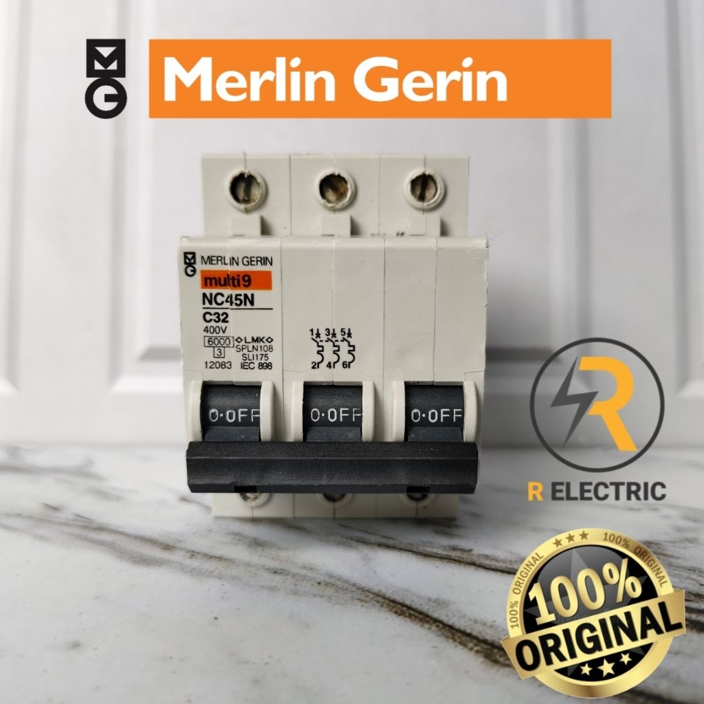 MCB 3P MERLIN GERIN C6A, C10A, C25A, C32A, C40A, C50A, ORIGINAL
