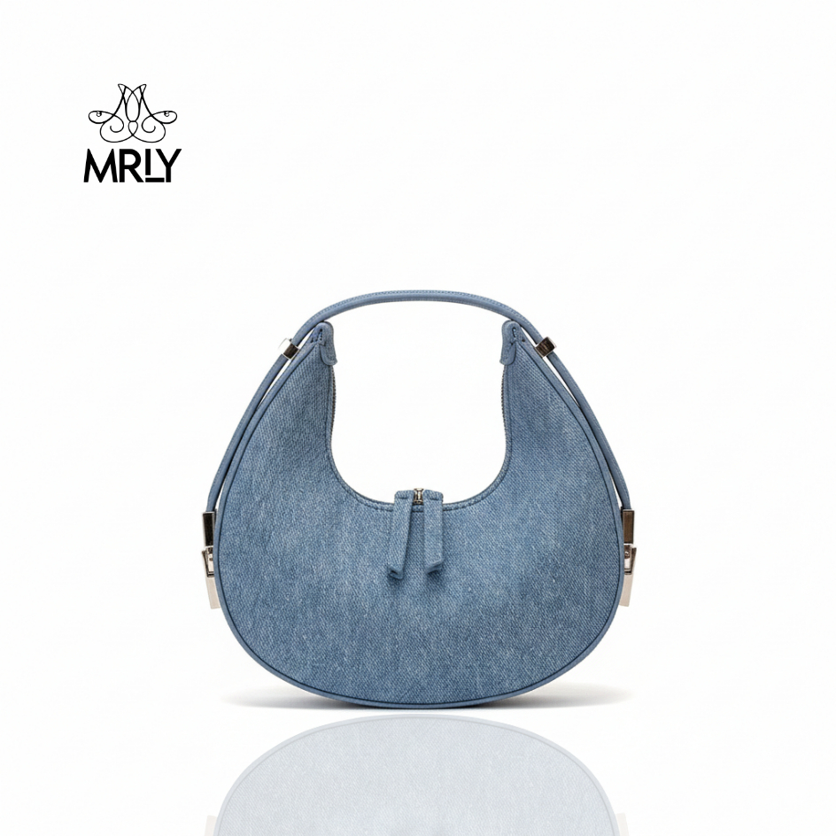 MRLY - Ishana Handbag Mini Toni Bag Oso* Blue Jeans PU Leather Denim Mini