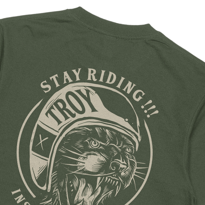Troy Company Tshirt Army Green Riding - Kaos Lengan Pendek Kaos Hijau Army MTD 2853
