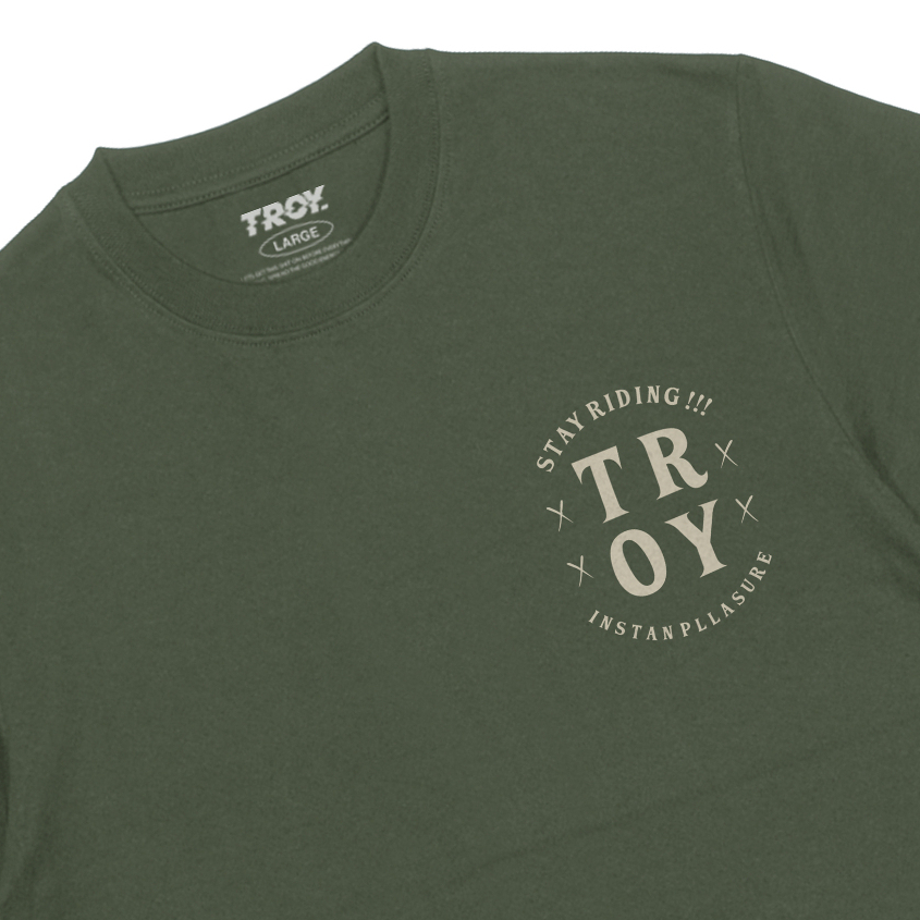 Troy Company Tshirt Army Green Riding - Kaos Lengan Pendek Kaos Hijau Army MTD 2853