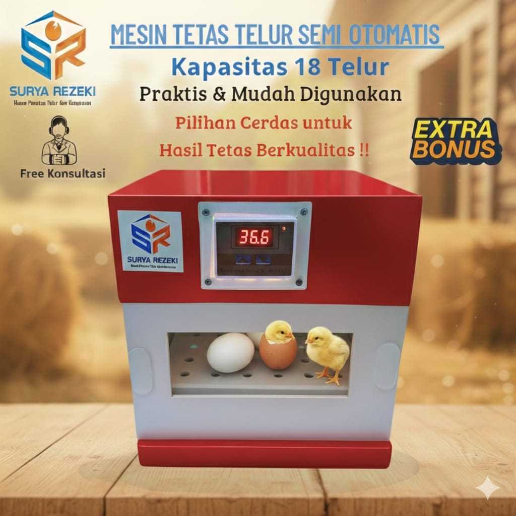 mesin penetas telur semi otomatis / mesin tetas telur semi otomatis kapasitas 18 telur