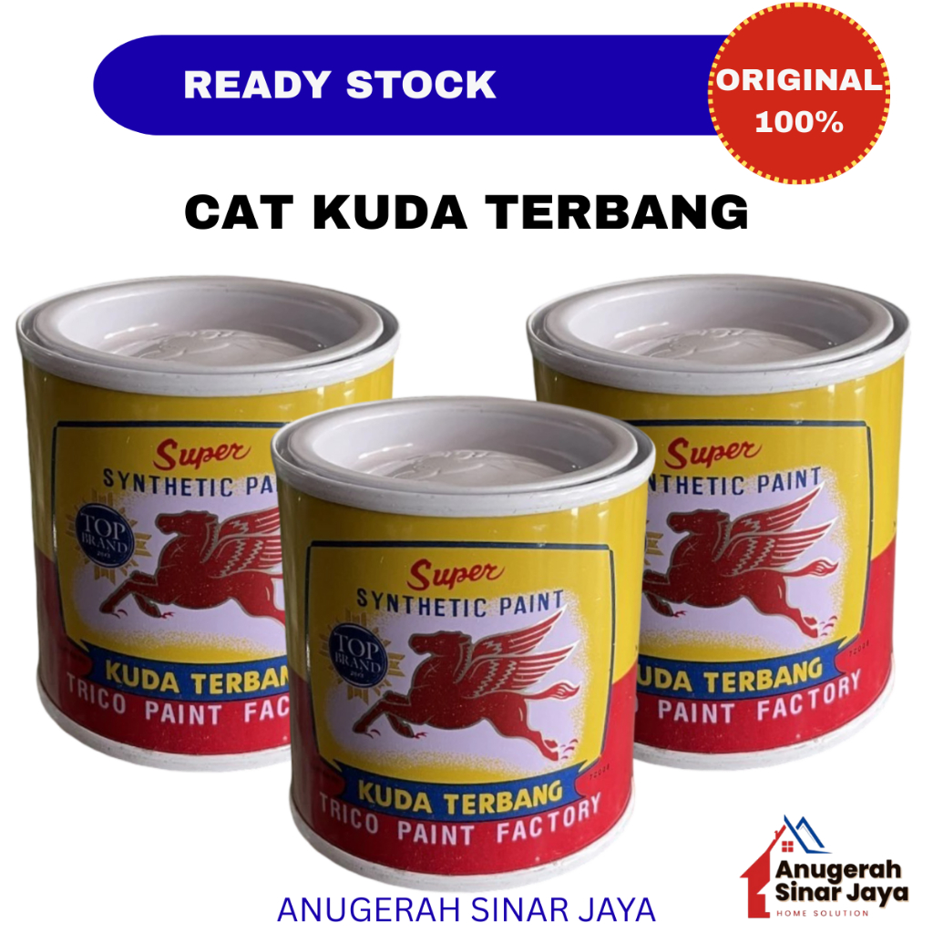 CAT KUDA TERBANG 100 ML / CAT MINYAK SYNTHETIC / CAT KAYU / CAT BESI / CAT KALENG KECIL
