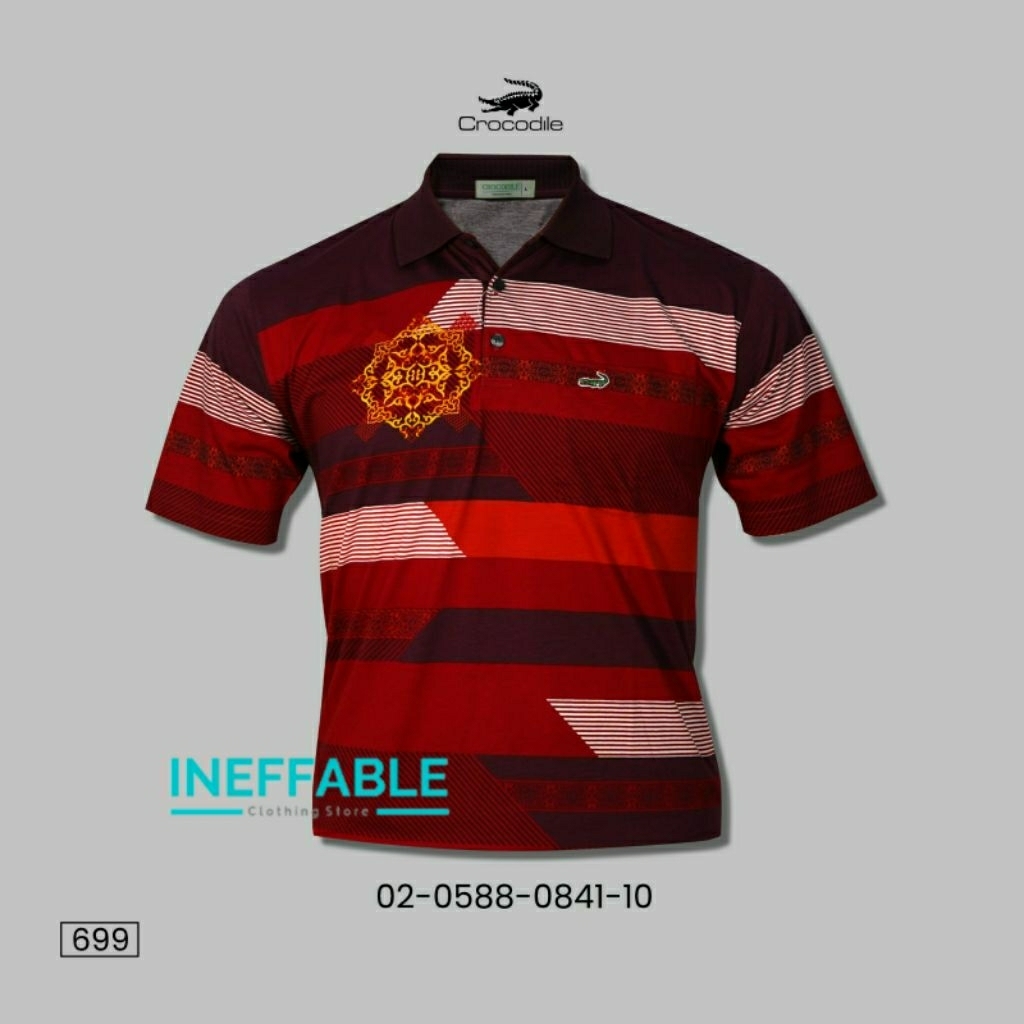 kaos kerah pria Crocodile Hijau - 0841